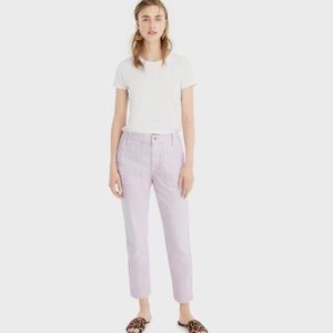 J. Crew NWT❗️Straight Leg Cropped Garment Dyed Denim Utility Purple Lavender